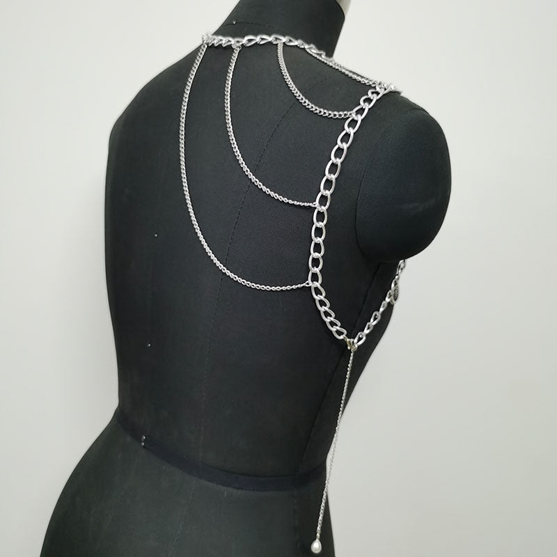 Fashion Multi-layer Metal Body Chain Multi-layer Tassel Shoulder Chain