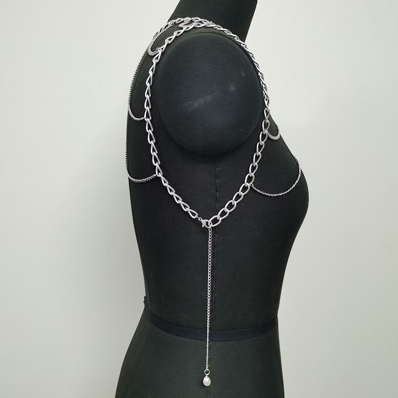 Fashion Multi-layer Metal Body Chain Multi-layer Tassel Shoulder Chain