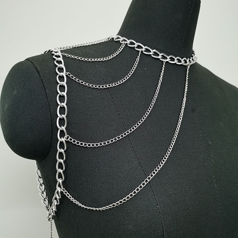 Fashion Multi-layer Metal Body Chain Multi-layer Tassel Shoulder Chain