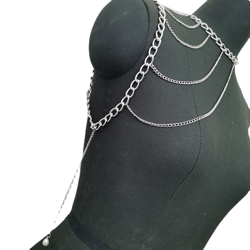 Fashion Multi-layer Metal Body Chain Multi-layer Tassel Shoulder Chain