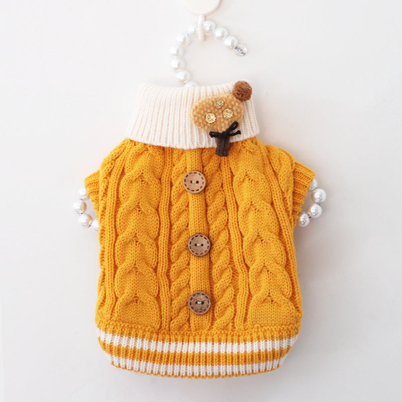 Pet Dog Fashion Sweet Button Sweater