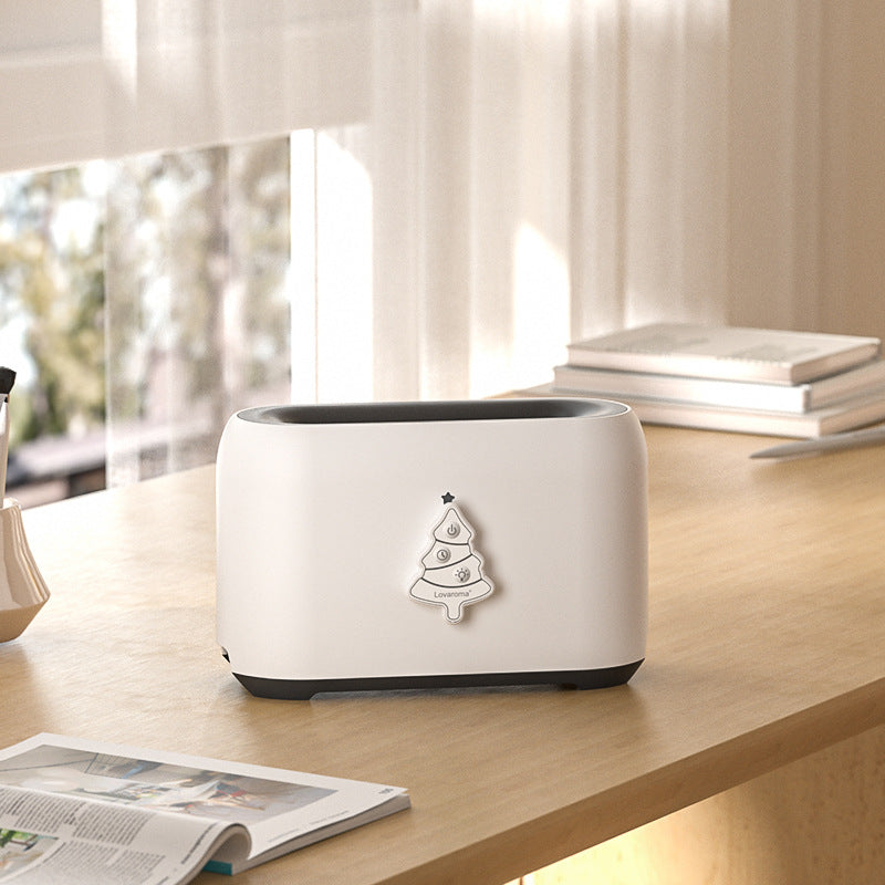 Christmas Flame Humidifier Ultrasonic Remote Control Desktop Humidification
