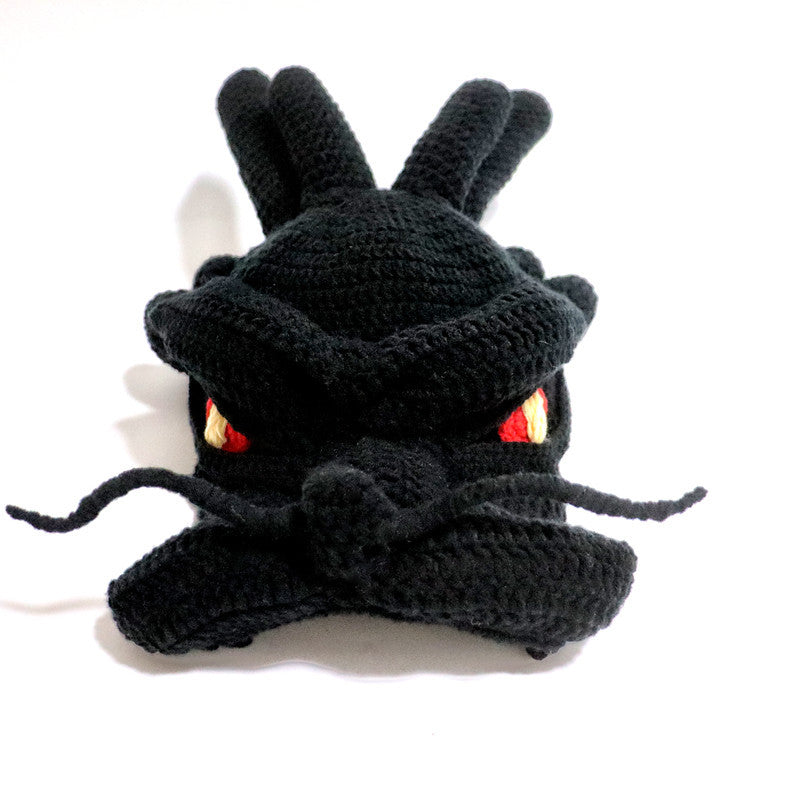 Faucet Dragon Hat Handmade Knitted Crochet Sunshade