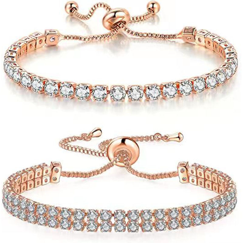 Tennis bracelet set rose gold