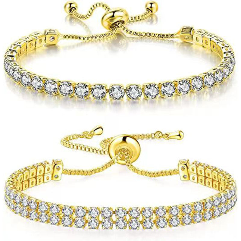 Tennis bracelet set Gold
