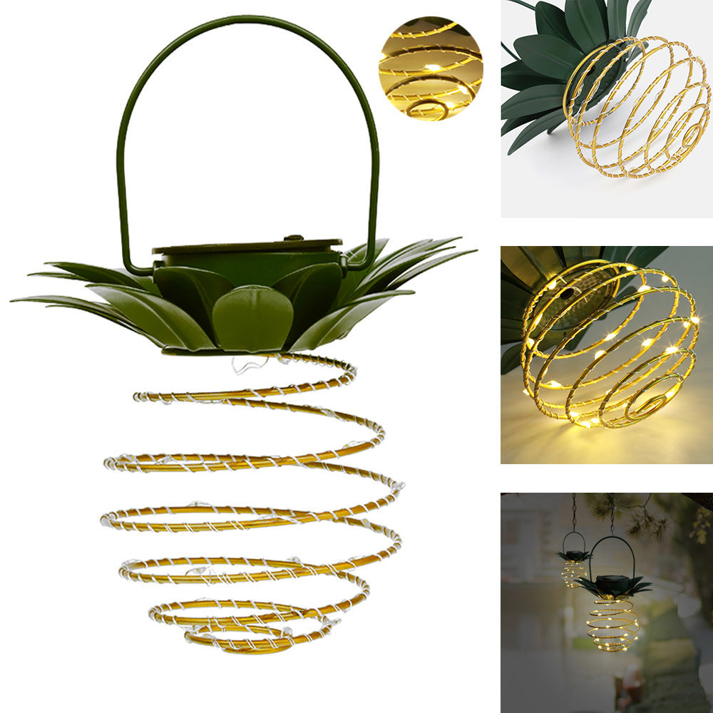 Solar Pineapple Light Wrought Iron Lantern Led Copper Wire String Light