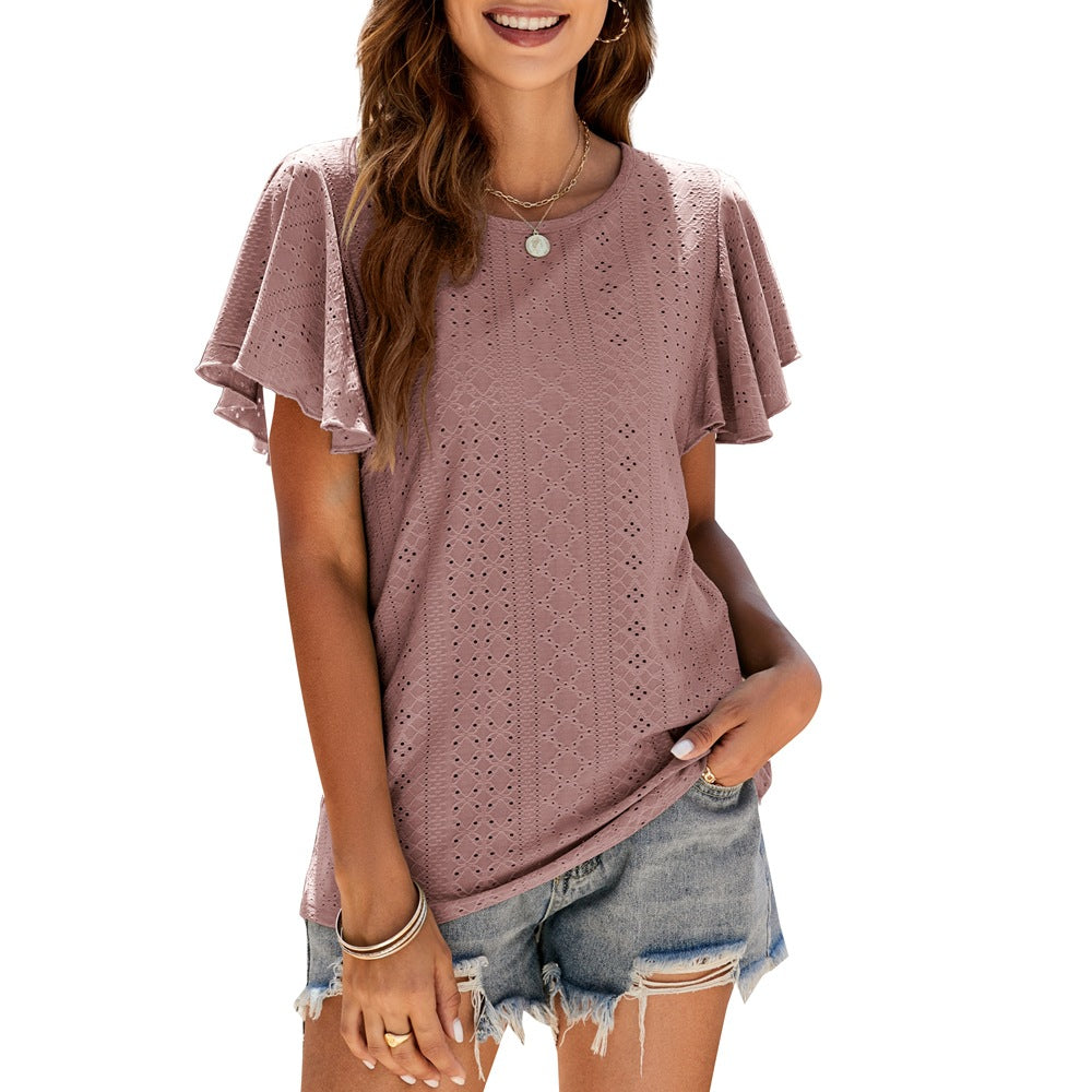 FashionLadies Tunic Ruffle Sleeve Casual Top