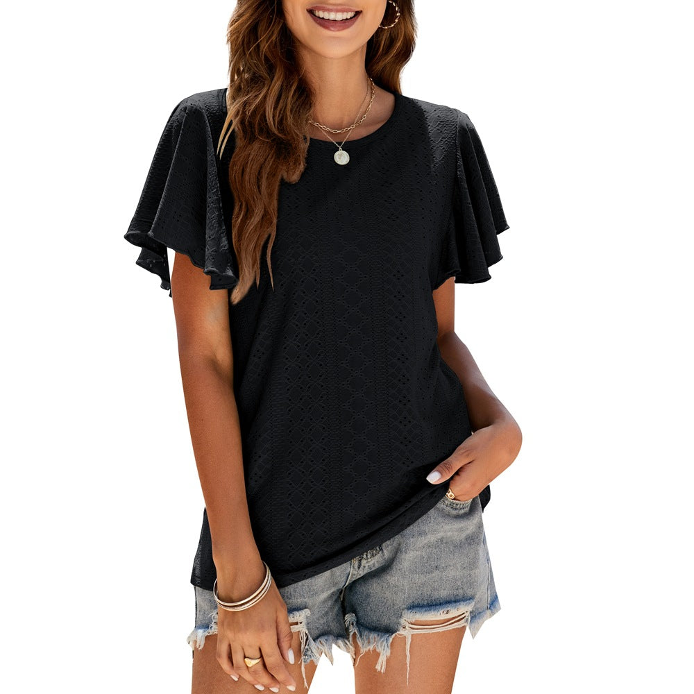 FashionLadies Tunic Ruffle Sleeve Casual Top