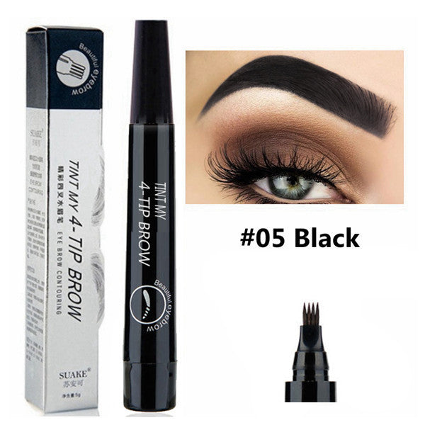 Four-prong Bifurcated Liquid Eyebrow Pencil Waterproof And Portable Easy-to-color Eyebrow Pencil