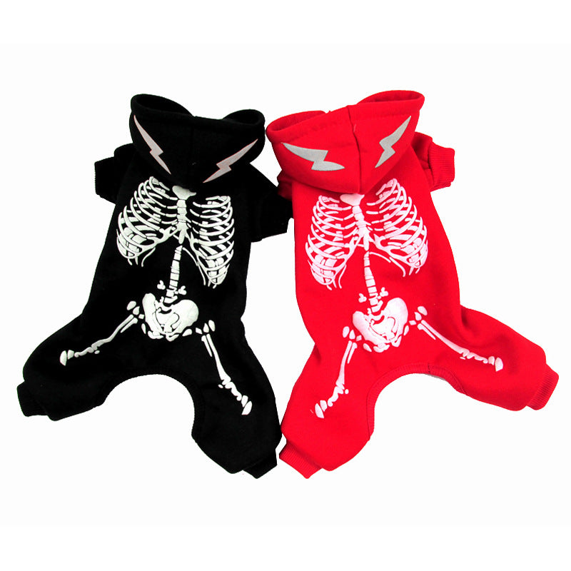 Halloween Dog Skull Print Pattern Clothes