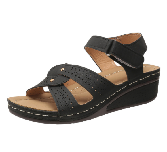 black wedge sandal