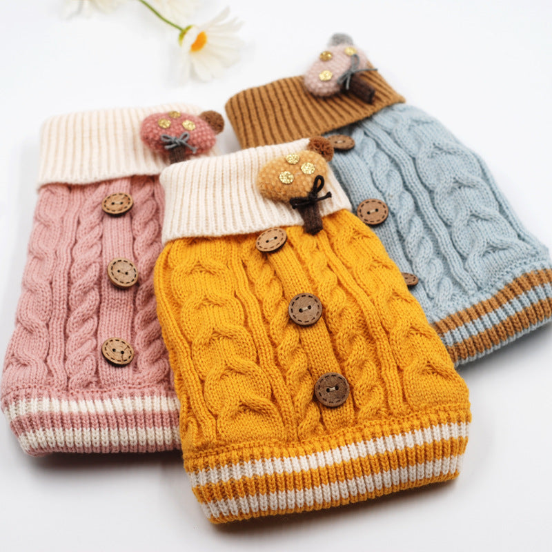 Pet Dog Fashion Sweet Button Sweater