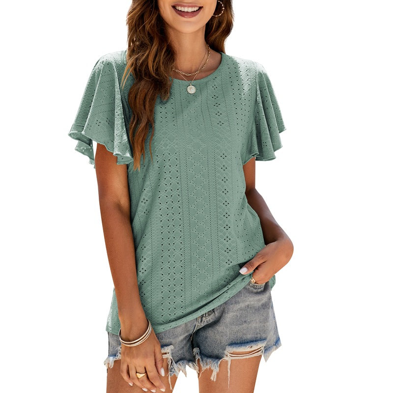 FashionLadies Tunic Ruffle Sleeve Casual Top