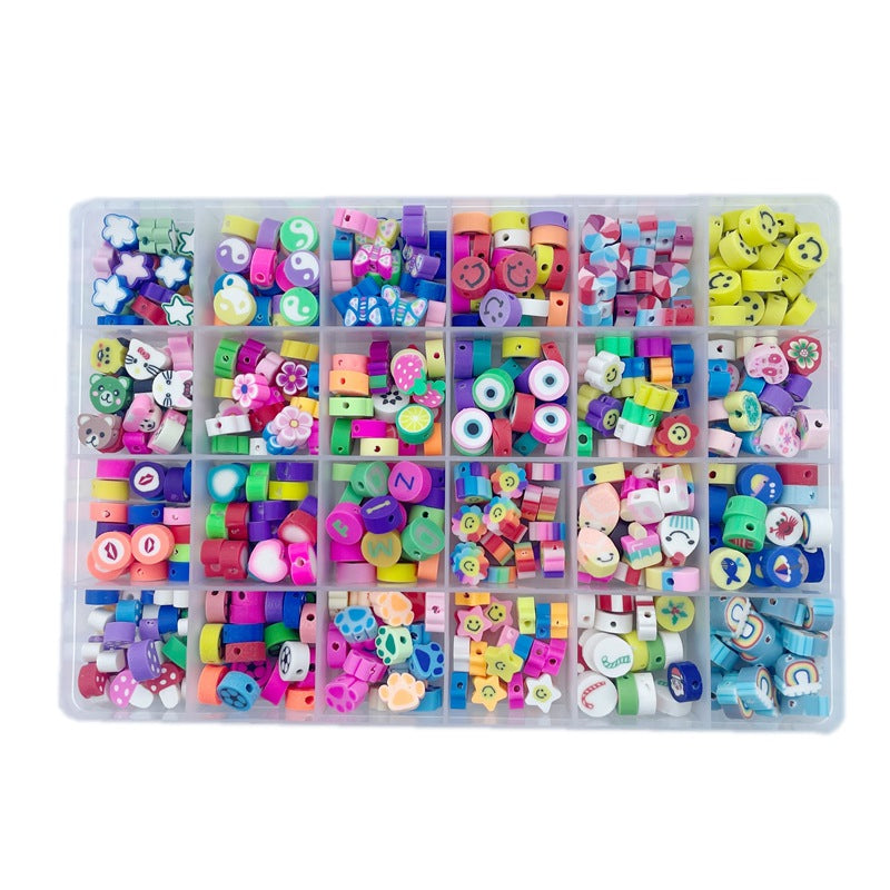 24 Grid 480 PCs Colorful Polymer Clay Beaded Set DIY Bracelet