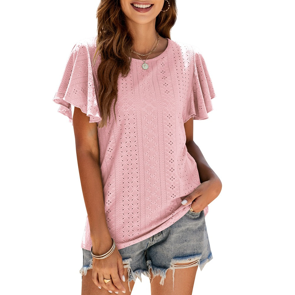 FashionLadies Tunic Ruffle Sleeve Casual Top