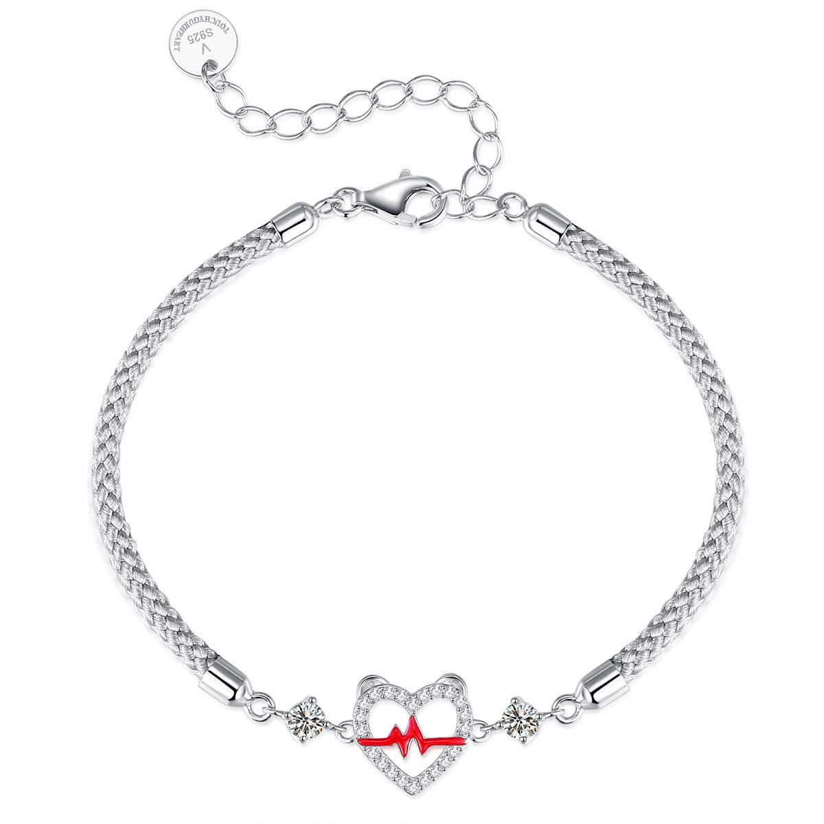 Bagley S925 Silver Jewellery Bracelet With High-level Sense Of Design Heartbeat Signal Couples Bracelet 2023 New