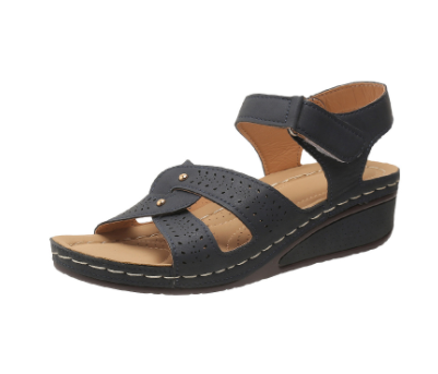 Black wedge sandal