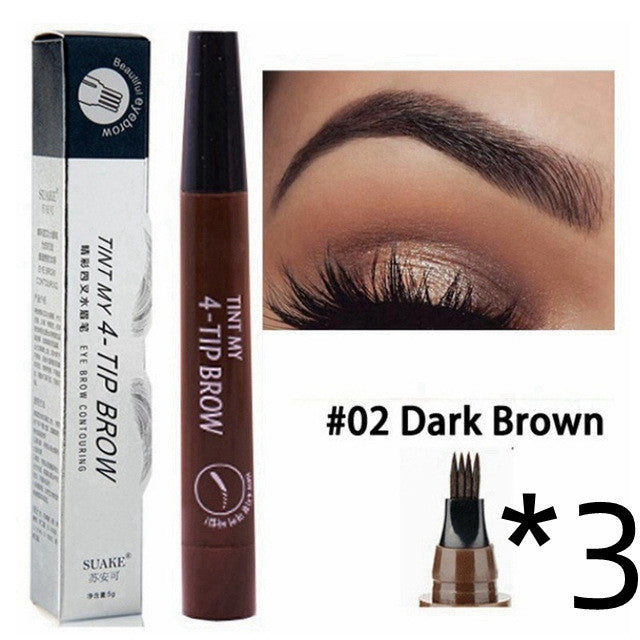 Four-prong Bifurcated Liquid Eyebrow Pencil Waterproof And Portable Easy-to-color Eyebrow Pencil