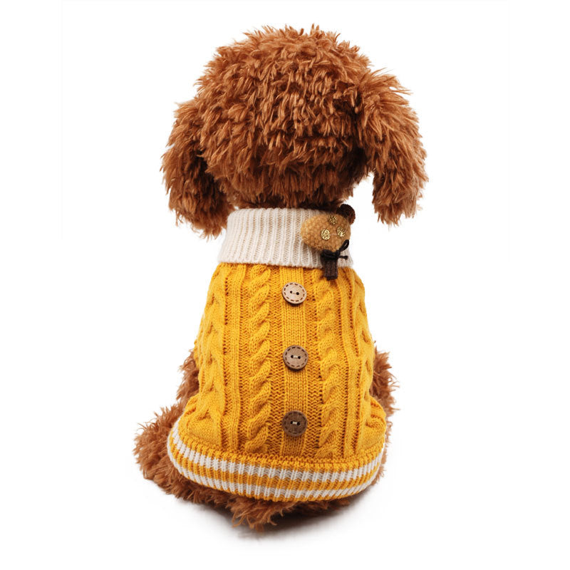 Pet Dog Fashion Sweet Button Sweater