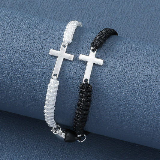 Men's And Women's Fashion Cross Weaving In Black And White Carrying Strap Suit