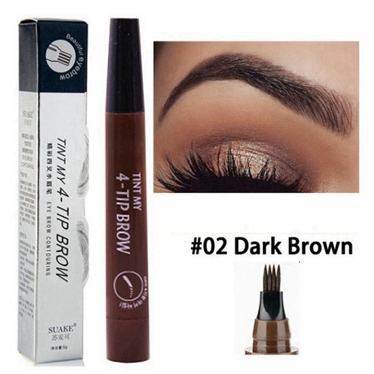 Four-prong Bifurcated Liquid Eyebrow Pencil Waterproof And Portable Easy-to-color Eyebrow Pencil