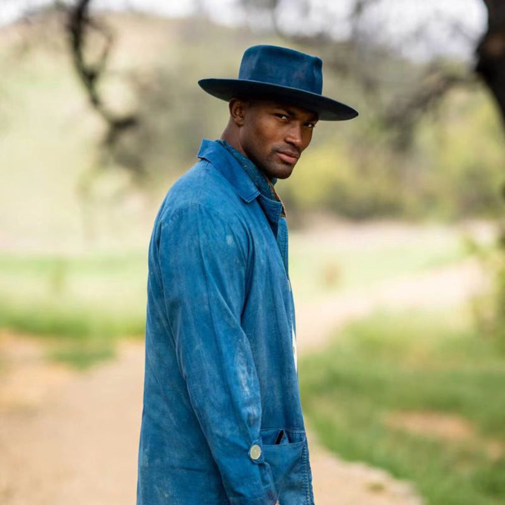 Eight-point Grass Hand-knitted Feather Fedora Hat