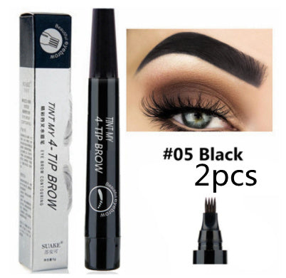 Four-prong Bifurcated Liquid Eyebrow Pencil Waterproof And Portable Easy-to-color Eyebrow Pencil