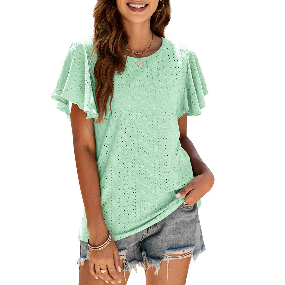 FashionLadies Tunic Ruffle Sleeve Casual Top