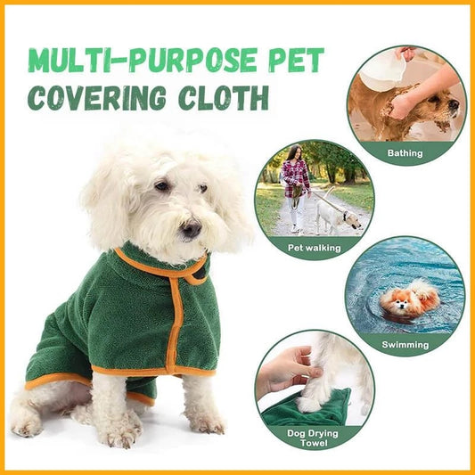 Dog Bathrobe Pet Drying Coat Microfiber Absorbent Beach Towel For Dogs Cats Fast Dry