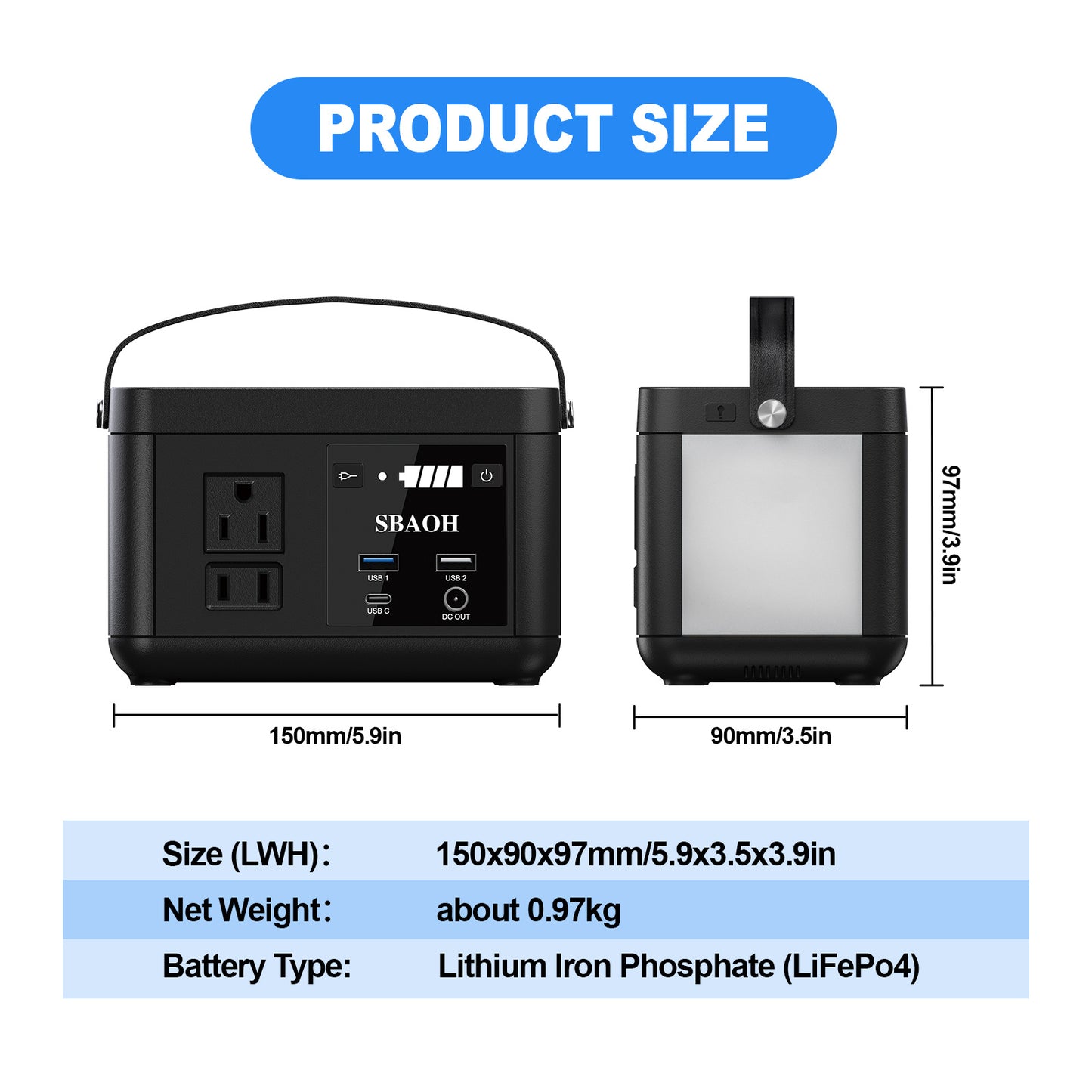 Portable Power Station P86,88.8Wh LiFePo4 Battery,with 120W AC Outputs, Solar Generator For Travel And Camping