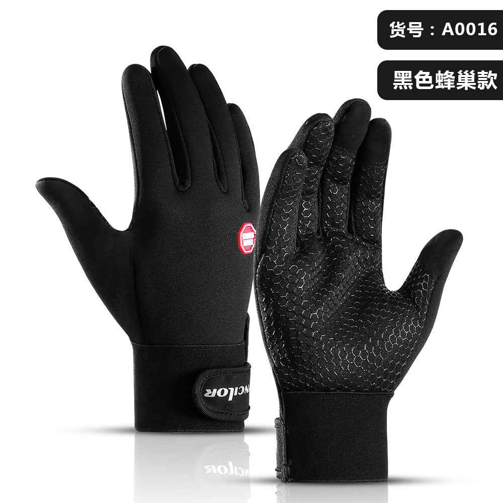 Outdoor waterproof gloves touch screen men and women windproof riding zipper sports winter warm fleece climbing ski gloves